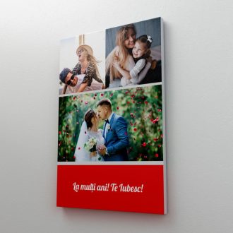 Tablou Canvas Personalizat cu 3 poze și mesaj