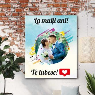 Tablou Canvas La Mulți Ani - Te Iubesc!